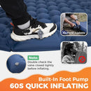 Double Sleeping Pad Inflatable Camping Navy Blue