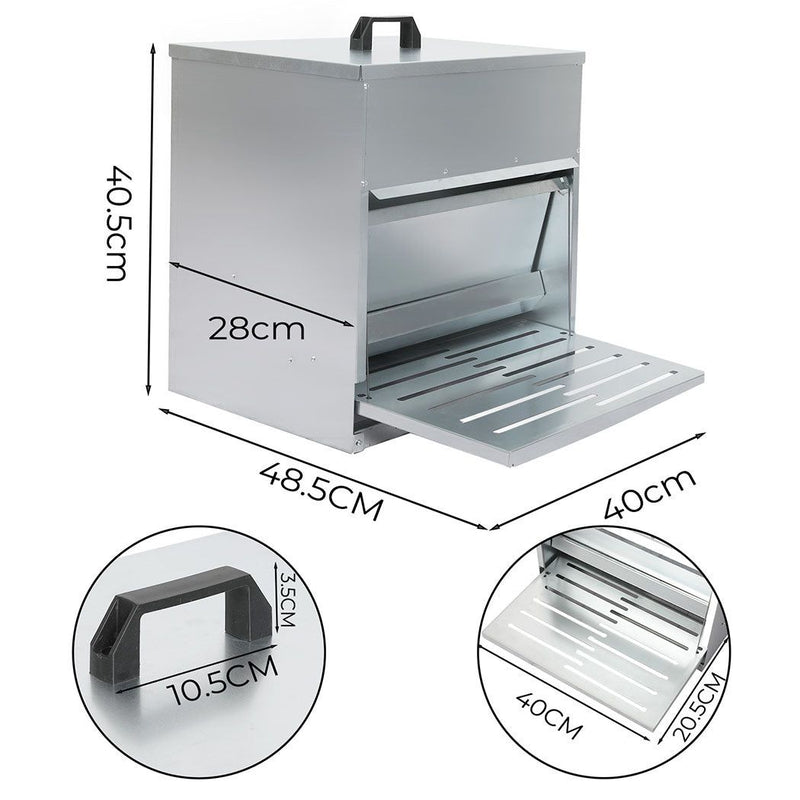 Pawz Automatic Chicken Feeder Auto Coop Chick Poultry Treadle Self Opening 10kg