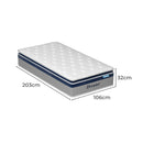 DreamZ Mattress Pillow Top 7 Zone Pocket Spring Memory Foam 32cm King Single