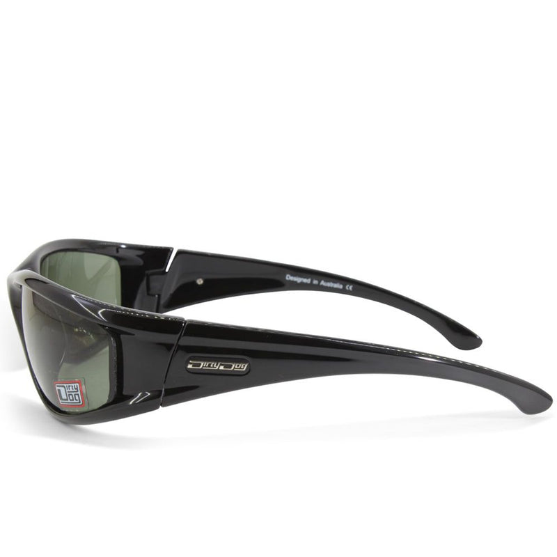 Dirty Dog Banger Polished Black/Green Polarised Men's Sport Sunglasses