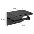 Traderight Group  Toilet Paper Holder Roll Bath Tissue Storage Hook Rack 304 Stainless-Steel Black