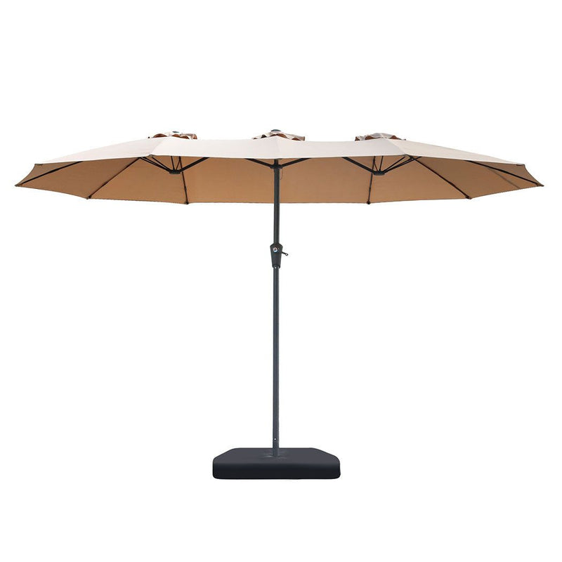 Centra Big Patio Umbrella Twin Outdoor Garden Pool Sun Shade Stand Double-Sided