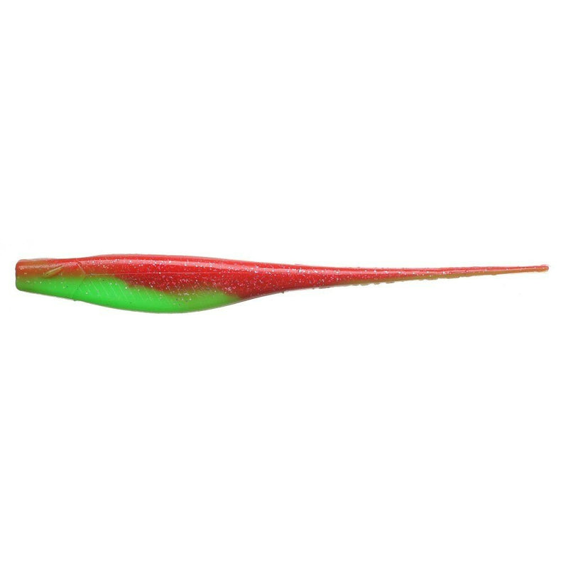 4 Pack of 7 Inch Bite Science Jerk Minnow Soft Plastic Lures - Radioactive