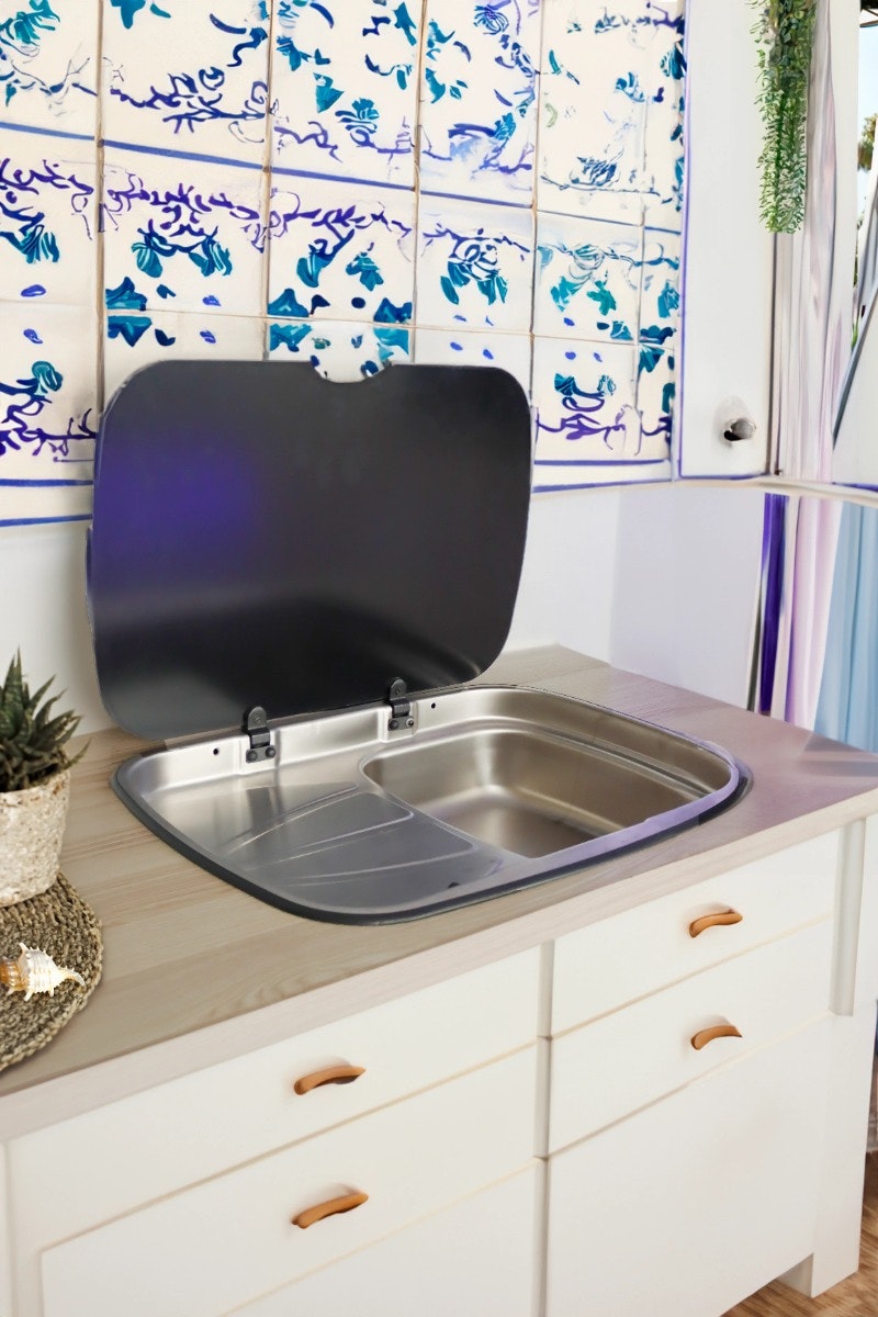 Thetford MK3 Argent Sink - Left Hand Drainer