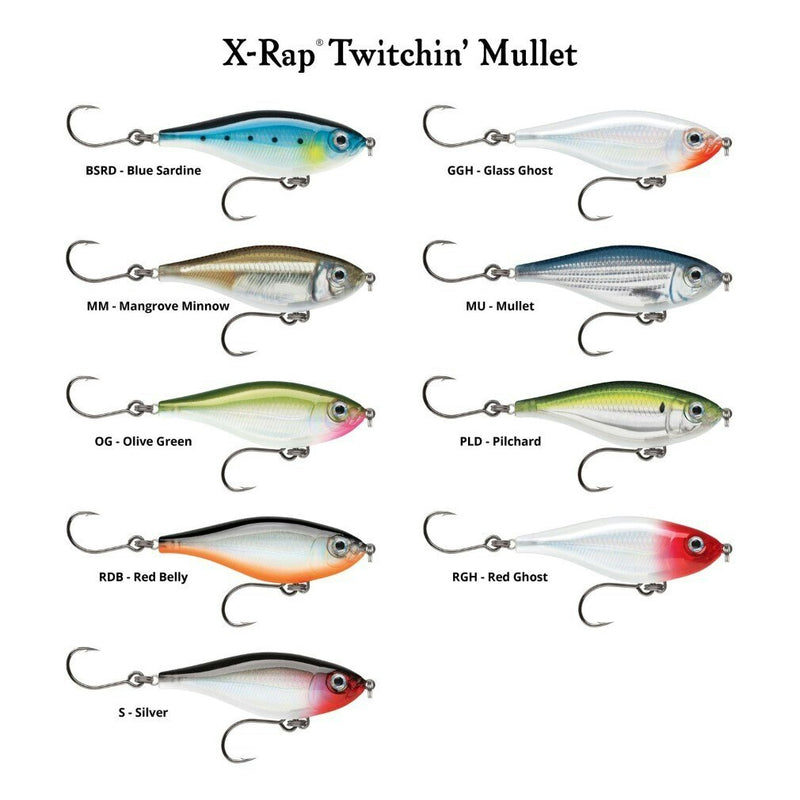 8cm Rapala X-Rap Twitchin' Mullet Slow Sinking Glidebait Fishing Lure