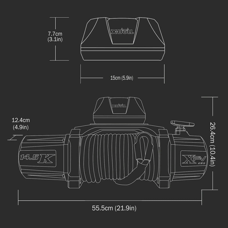 X-BULL Electric Winch 14500LBS Synthetic Rope