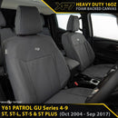 Nissan Patrol GU Wagon Series 4-9 ST, ST-L & ST PLUS XP7 Heavy Duty Canvas 2x Front Seat Covers
