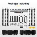 San Hima Universal Ute Tub Rack Steel 3mm + Pair Recovery Tracks Board Black