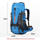 70L Camping Backpack Tear-Resistant Rucksack Blue