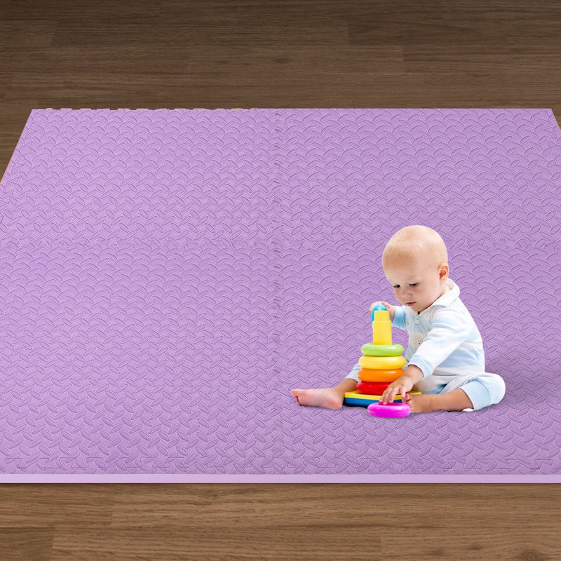Bopeep EVA Foam Kids Play Mat Floor Kid Crawling Interlocking Home Purple 60x60