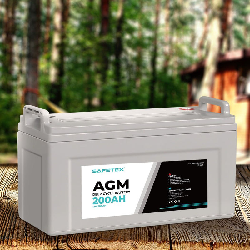 Safetex AGM Deep Cycle Battery 12V 200Ah Marine Portable Sealed Power Camping