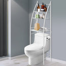 Dutxa 3 Tier Over Toilet Storage Shelf Rack Stand Washing Machine Steel White