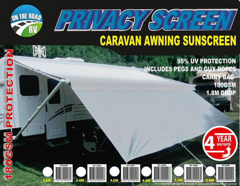 On The Road RV Privacy Screen 5.6M 180gsm