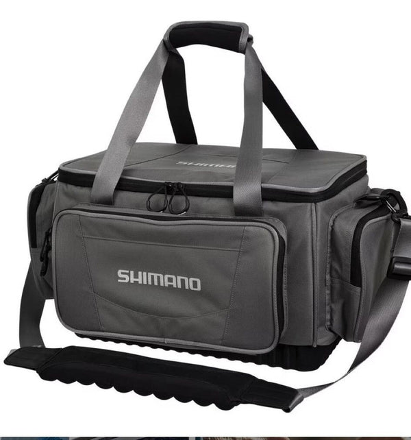 Shimano Large Fishing Tackle Bag with 2 Tackle Boxes & Multiple Storage Pockets