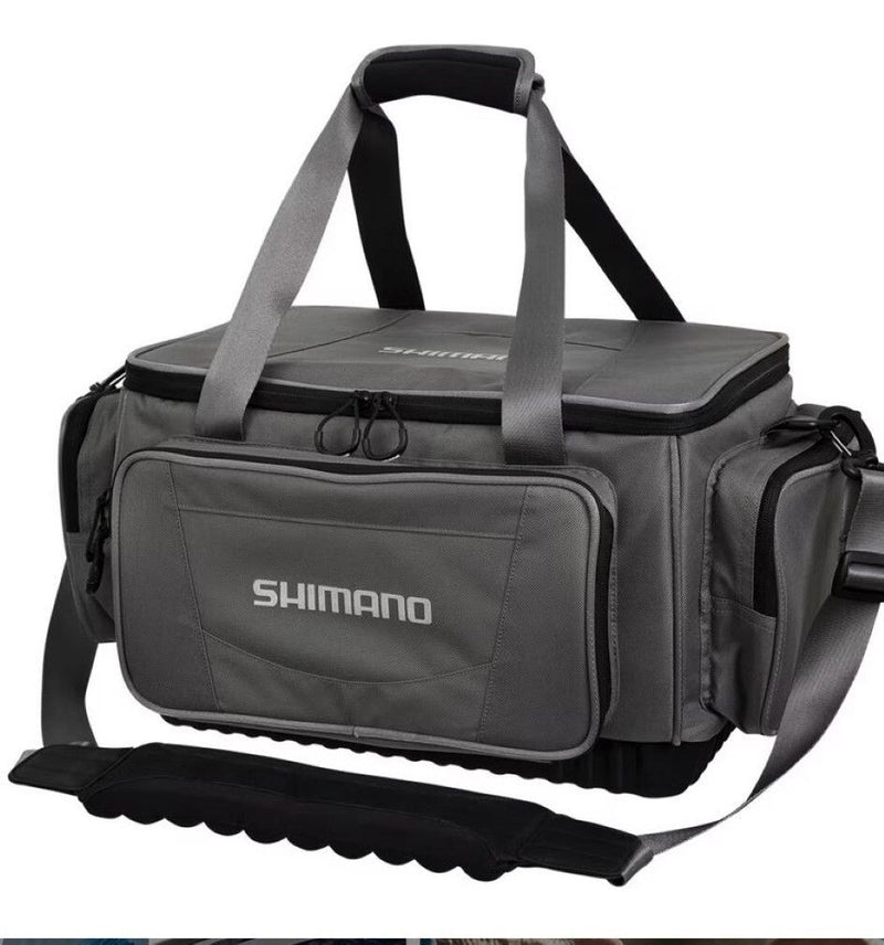 Shimano Large Fishing Tackle Bag with 2 Tackle Boxes & Multiple Storage Pockets