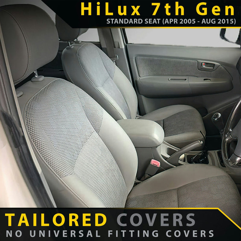 Razorback 4x4 GP4 Standard Neoprene 2x Front Seat Covers Suitable for a Toyota Hilux 7th Gen (N70) STANDARD SEAT