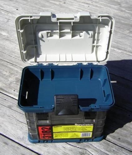 Surecatch 4 Tray Heavy Duty Fishing Tackle Box for Terminal Tackle Blue