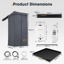 San Hima Shower Awning Instant Tent &Gas Hot Water Heater White&Shower Tent Base