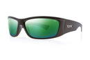 Tonic Shimmer Polarised Sunglasses with Glass Green Mirror Lens & Black Frame