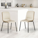 Levede Set of 4 Stackable Dining Chairs Kitchen Lounge Chair PU Leather Beige