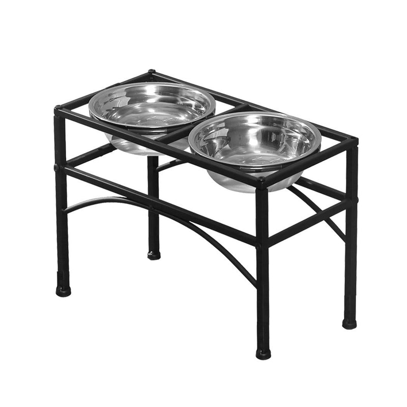 Pawz Dual Elevated Pet Dog Puppy Feeder Bowl Stainless-Steel Food Water Stand