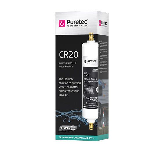 Puretec Caravan Inline Filter with Brass Hose Connectors
