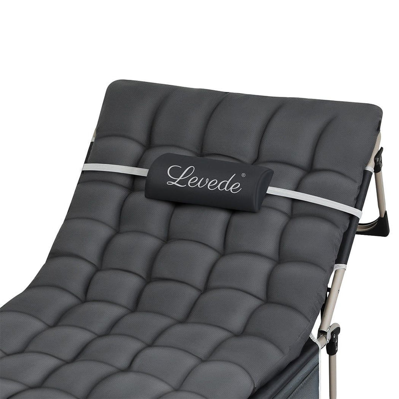 Levede Folding Camping Bed Camping Cot Adjustable Backrest Home Office Outdoor