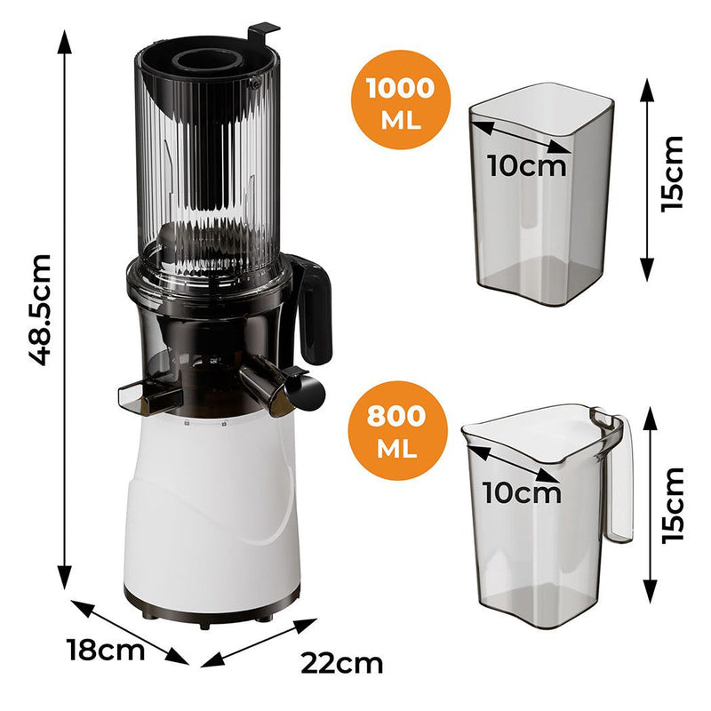 Spector 1L Electric Cold Press Slow Juicer Whole Fruit Vegetable Processor 200W