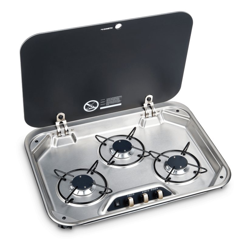 Dometic PI8023 Three burner gas stove with safety glass lid