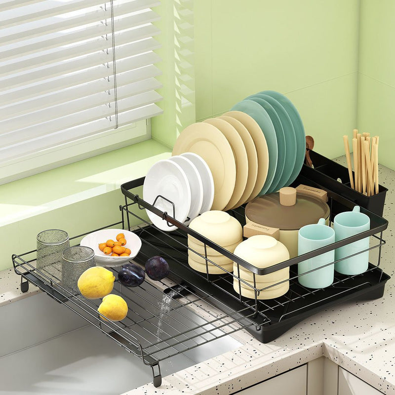 Toque Expandable Dish Drying Rack Drain Bowl Holder Dry Tray Kitchen Organizer