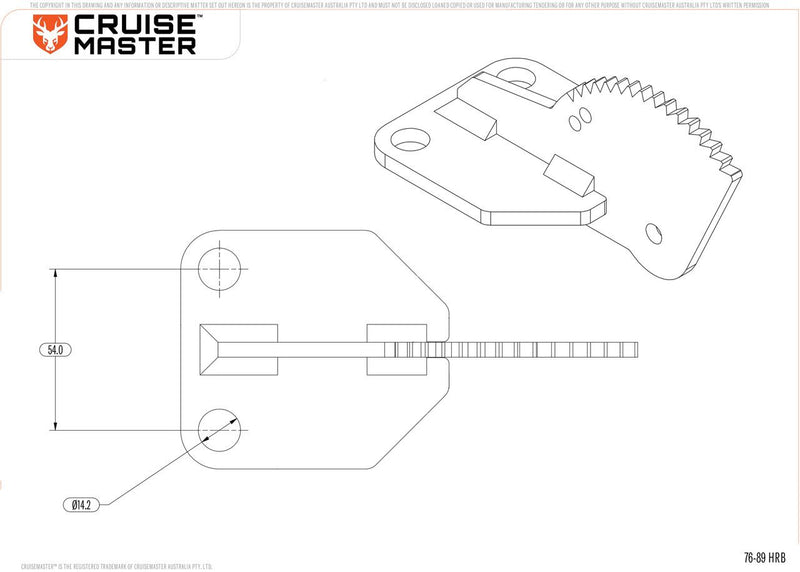 Cruisemaster 56A-HB Universal Handbrake (Standard) DO35/DO45 (with base Mount)