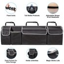 2-in-1 Car Trunk & Backseat Organizer High-Capacity Oxford Storage Bag Black