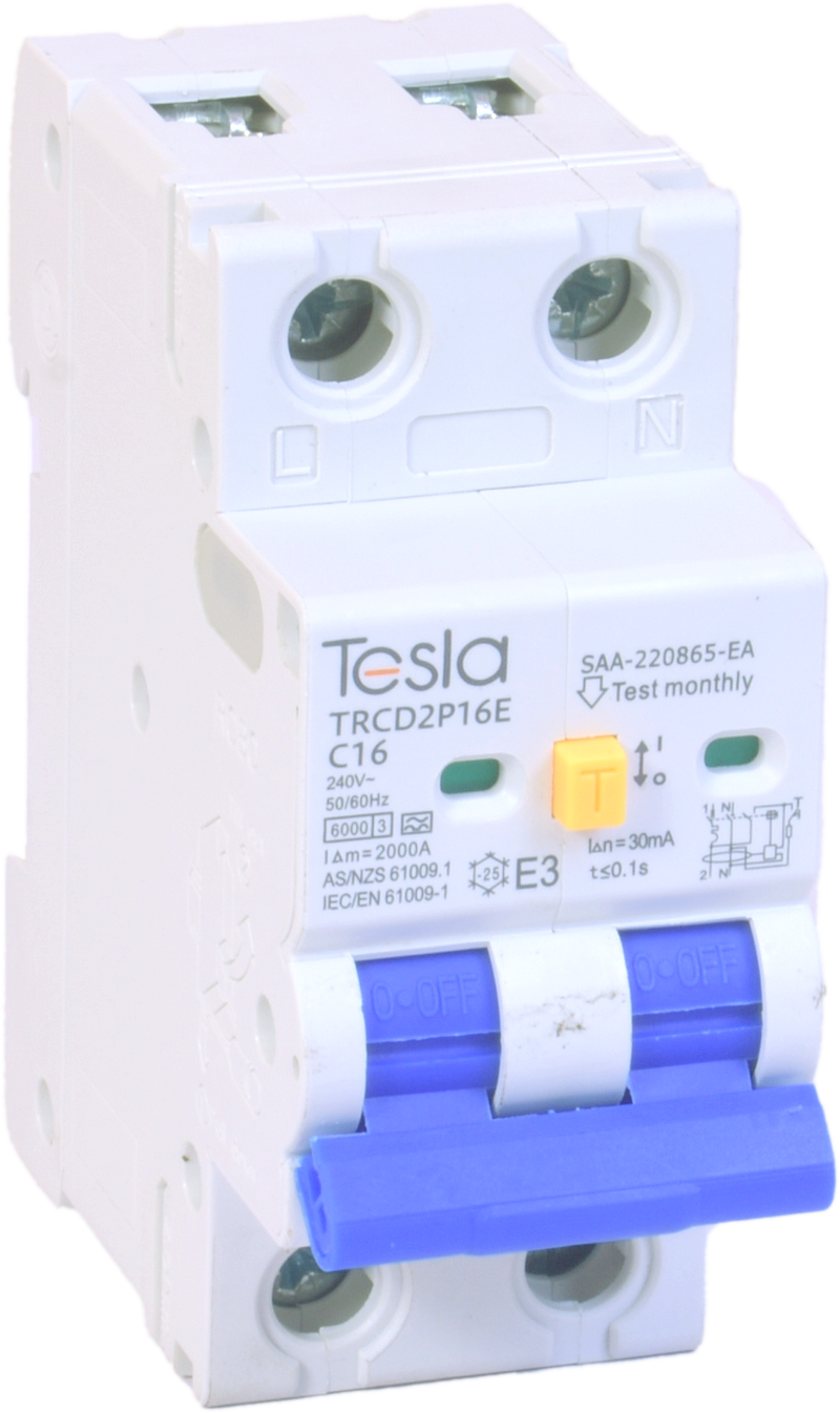 16Amp RCBO Double Pole Circuit Breaker