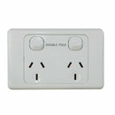 Double Pole 10AMP Power Point Double White