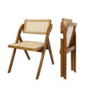 Levede 2x Foldable Dining Chairs Accent Wooden Chair Rattan Furniture Lounge