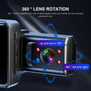 2K 1440P WiFi Dual Lens Dash Cam with Night Vision Black