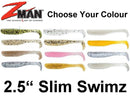 Zman 2.5" Slim Swimz Lures- 8 Pack - Z Man Soft Plastics Lures - Elaztech