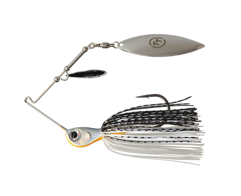 TT Lures 3/8oz Tornado+ Tandem Blade Spinnerbait Lure - WHITE NIGHT