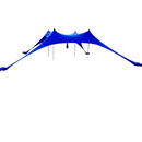 Extra Large Beach Tent Sun Shelter with UPF50+ Protection, Stability Poles, and Ground Pegs - Blue (Includes 4 Poles)