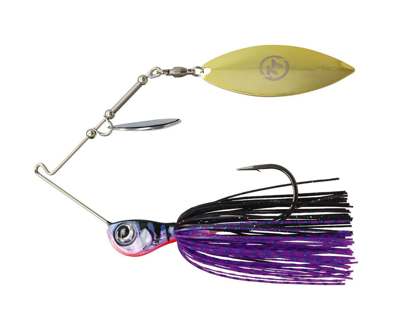 TT Lures 1/2oz Tornado+ Tandem Blade Spinnerbait Lure - PURPLE BLACK