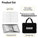 304 Stainless Steel Folding BBQ Grill Camping Stove Silver