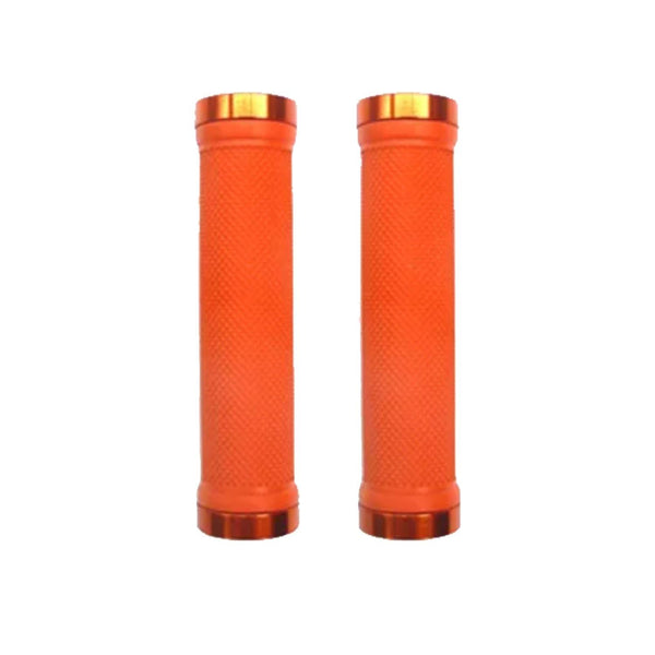Trigram Lock-on Bike Grips Kraton Rubber 130mm with 2 side lock rings Orange