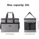32L Large Soft Cooler Bag with Hard Liner Grey