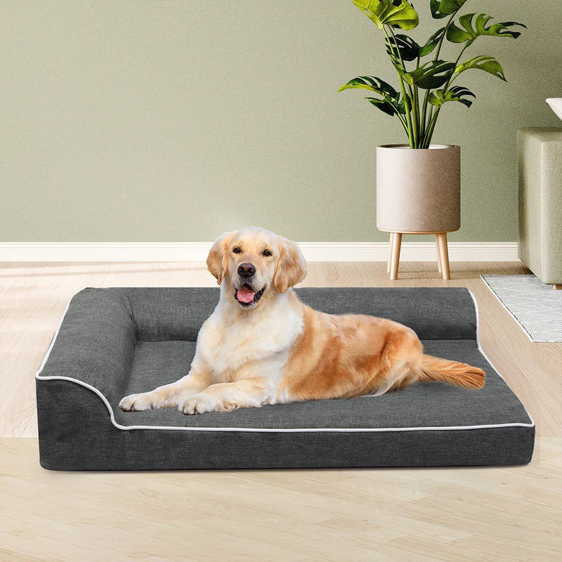 Pawz Orthopedic Dog Bed Memory Foam Cushion Cat Calming Pet Mat Washable XL Grey