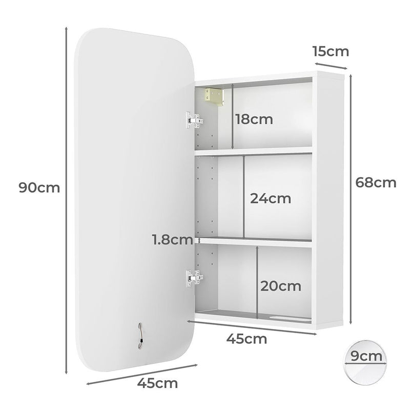 Levede LED Bathroom Wall Mirror Cabinet Vanity Shaving Medicine Makeup Storage