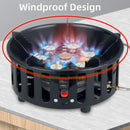 7-Core High-Power Camping Stove Gas Burner Black