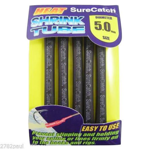 1 Packet of Black SureCatch Fishing Heat Shrink Tube - Wire Cable Sleeve Tubing