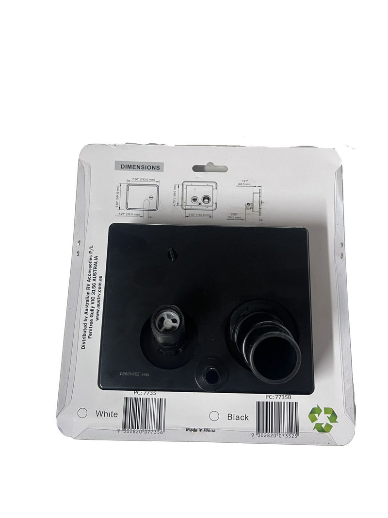 RV Flomaster Gravity/City Water Inlet Hatch - Black