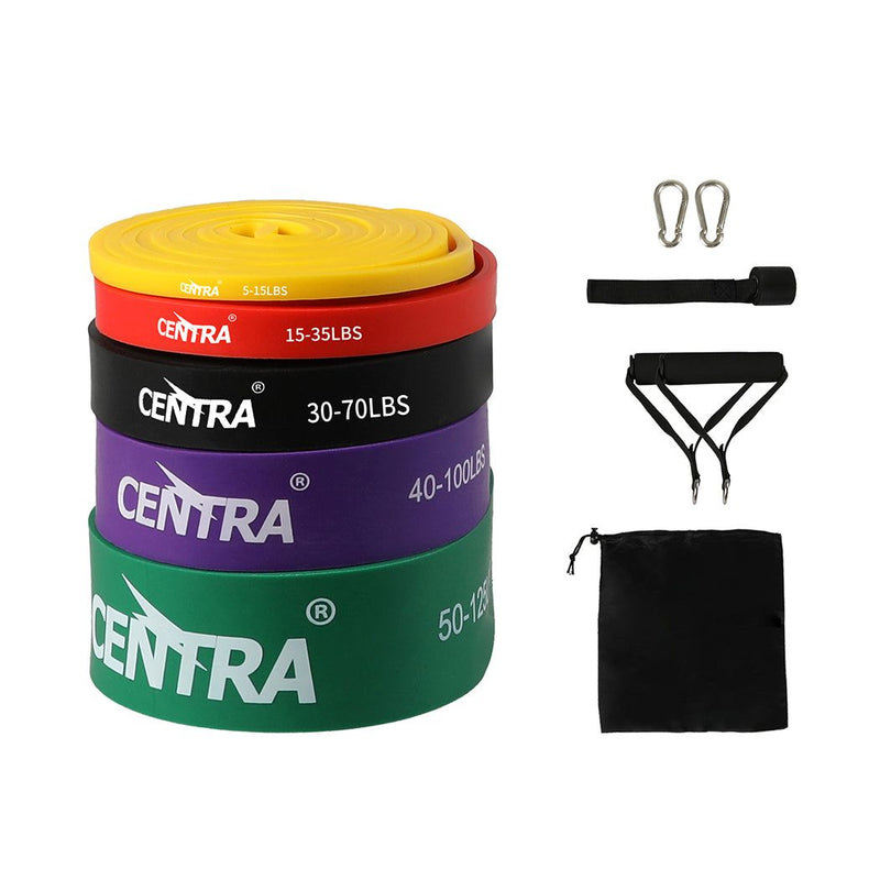 Centra Resistance Bands Heavy Duty Strength Fitness Exercise Loop Gym Yoga 11Pcs