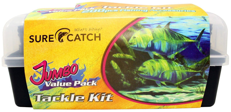 Surecatch Complete Fishing Tackle Box 200 Pce Jumbo Pack - Tackle Kit
